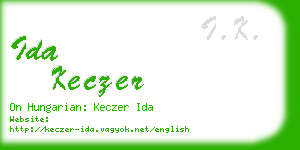 ida keczer business card